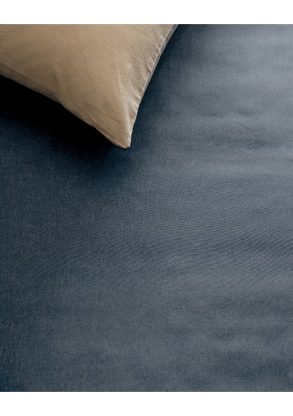 Manon Tek Kişilik %100 Pamuk Ranforce Lastiksiz Çarşaf - Koyu Mavi fiyatları