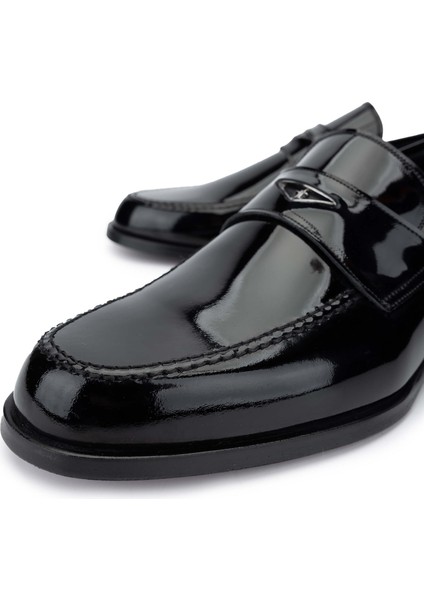 Erkek Deri Siyah Rugan Loafer Ayakkabı 183 40001 Erk Ayk SK24-25 Sıyah Rgn