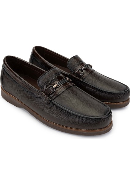 Erkek Hakiki Deri Kahverengi Loafer Ayakkabı 374 Tnc-02 Erk Ayk SK24-25 Khv Fltr/kroko fiyatları