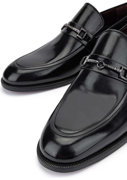 Erkek Deri Siyah Loafer Ayakkabı 342 8999 SK24-25 Sıyah Bfl