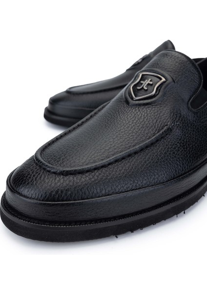 Erkek Hakiki Deri Siyah Floter Loafer Ayakkabı 374 Tnc-03 Erk Ayk SK24-25 Sıyah Fltr modelleri