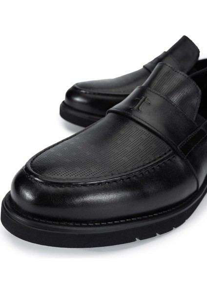 Erkek Deri Siyah Loafer Ayakkabı 698 1146-1 Erk Ayk Y24 Sıyah