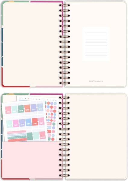 Matt Notebook 2025 Yılı A5 Haftalık Ajanda Spiralli 15X21 cm - 12 Aylık - Motivasyon Sayfalı Papatyalar