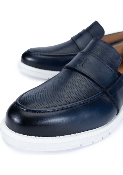 Erkek Deri Lacivert Loafer Ayakkabı 698 1146-1 Y24 Lacıvert modelleri