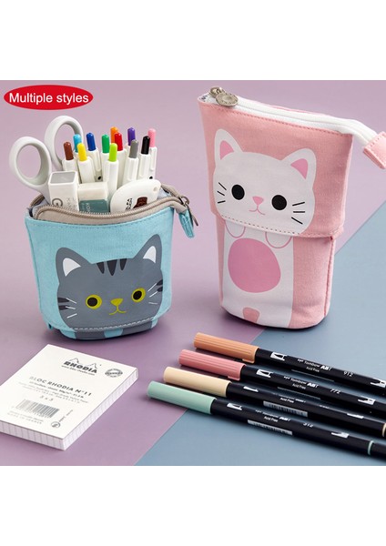 Kız Erkek Fermuar Sevimli Kedi Pop Up Scolaire Kalem Kutusu (Yurt Dışından)