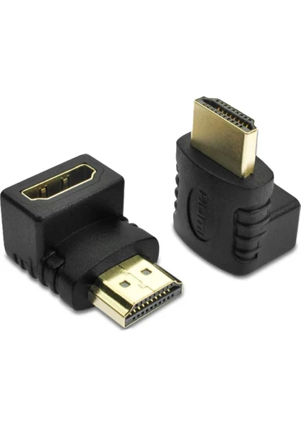 STC-0239 HDMI Dirsek 90 Adaptörü HDMI Erkek Dişi - HDMI L Çevirici Uzatma