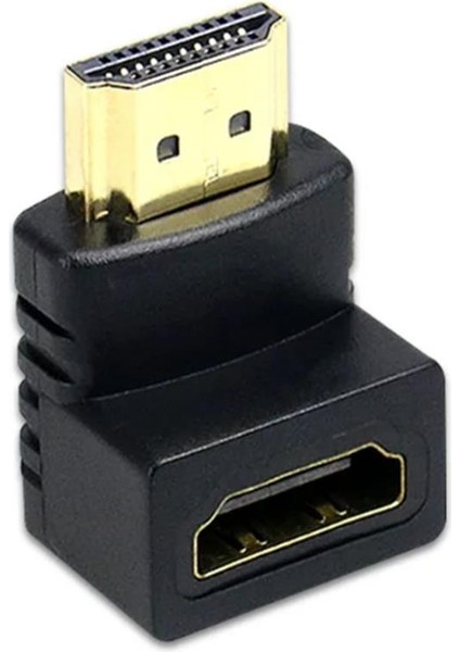 STC-0239 HDMI Dirsek 90 Adaptörü HDMI Erkek Dişi - HDMI L Çevirici Uzatma