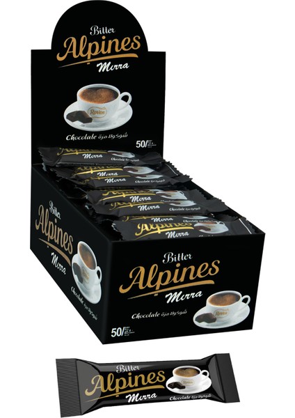 Bitter Alpines Çikolata - 7 gram Tekli Paket | 50'li Kutu