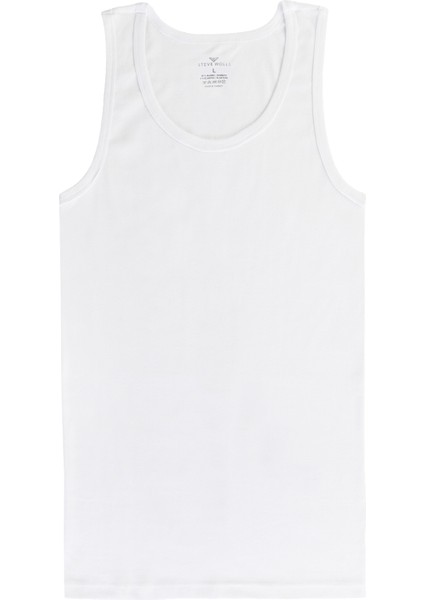 Erkek Beyaz Tekli Askılı Bambu Atlet - 33400