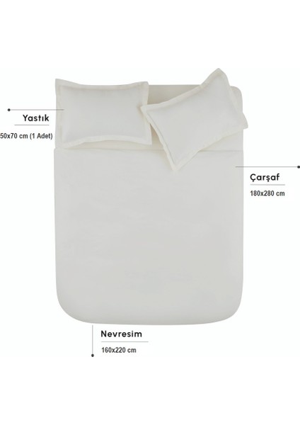 White Collection 80 Tel %100 Pamuk Percale Tek Kişilik Nevresim Takımı Beyaz indirimleri