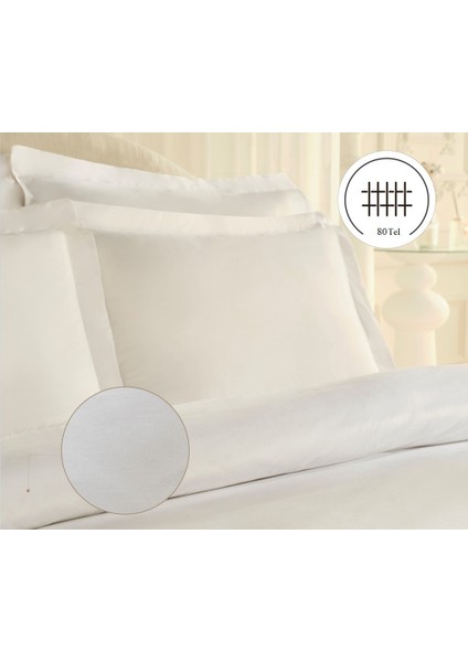 White Collection 80 Tel %100 Pamuk Percale Battal Boy Nevresim Takımı Beyaz