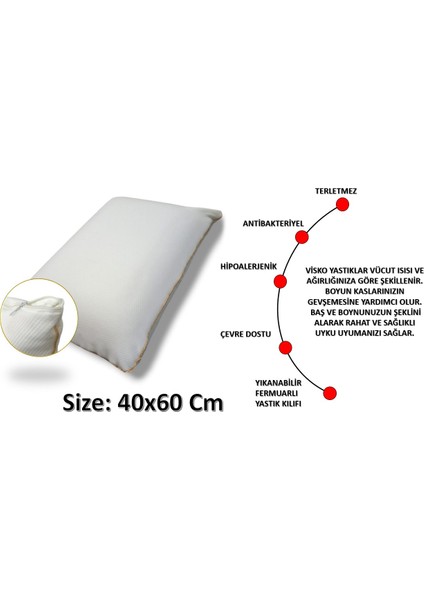 40X60 cm Boyun Destekli Ortopedik Visco Yastık fiyatları