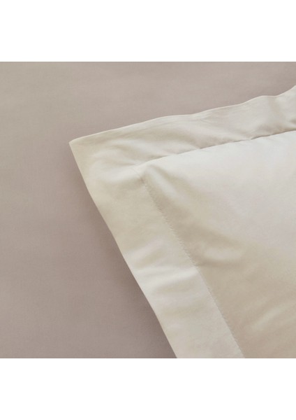 White Collection 120 Tel %100 Pamuk Percale Battal Boy Nevresim Takımı Bej