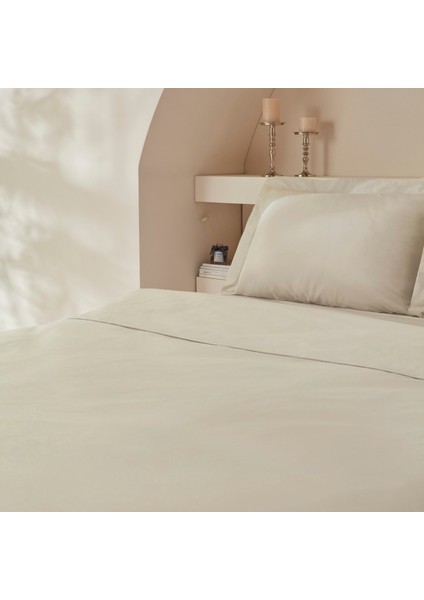 White Collection 120 Tel %100 Pamuk Percale Tek Kişilik Nevresim Takımı Bej fiyatları