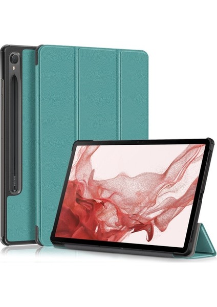 Samsung Galaxy Tab S9 SM-X710, SM-X716B, SM-X718U Deri Tablet Kılıfı Trifold Stand Akıllı Kapak (Yurt Dışından)