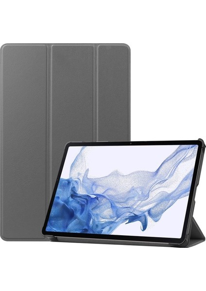 Samsung Galaxy Tab S9 Üç Katlı Stand Folio Kılıfı Pu Deri Çantası (Yurt Dışından)