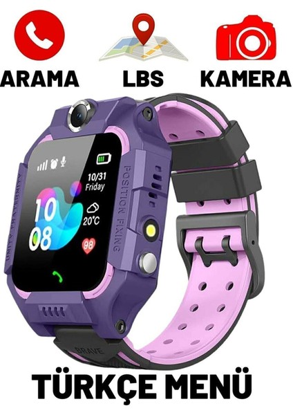 Z2 Lbs Konumlu Akıllı Çocuk Takip Saatilı Arama, Kameralı, Gizli Dinleme Özellikli- Mor modelleri