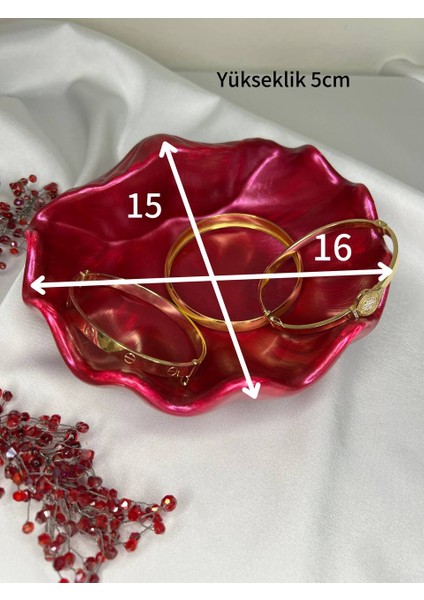 Parlak Bordo Istiridye Takı Tabağı, Deniz Kabuğu Sunumluk, Istiridye Dekoratif Obje, Bordo Istiridye fırsatları