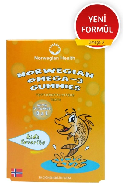 Health Çocuk Tutti Frutti Aromalı Omega-3 Gummies 30 Kapsül x 2ADET