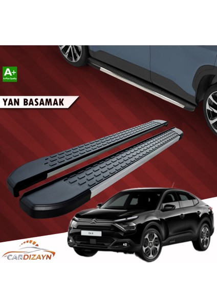 Car Dizayn Citroen C4 x Alüminyum Yan Basamak Marşpiyel Koruma 2023>2024>2025  Model Yıl ile Uyumludur