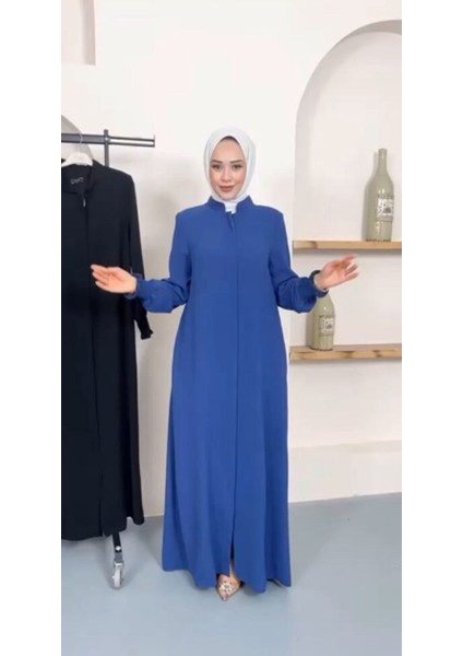 Ferace Mahsen Kumaş Fermuarlı