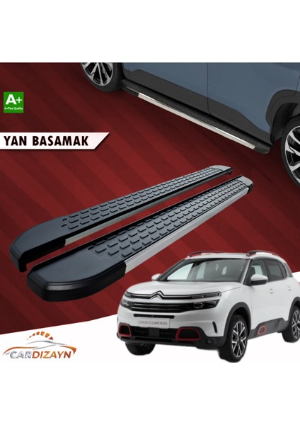 Car Dizayn Citroen C5 Air Cross Alüminyum Yan Basamak Marşpiyel Koruma 2017>2018>2019>2020>2021>2022>2023>2024