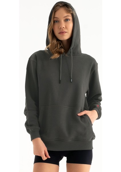 Basic Kapşonlu Sweatshirt