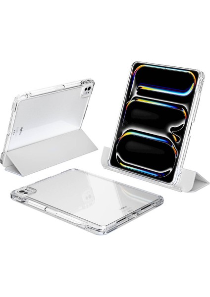 Apple iPad Pro 11 2024 Manyetik Standlı Darbeye Dayanıklı Shockproof Kalemlikli Kızaklı Hybrid Kılıf A2836 A2837 fiyatları