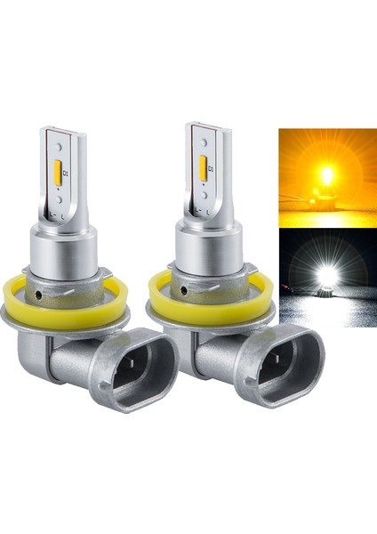 Araba LED Ampul Sis Farı H11/H8/H9 24W 2400LM 6000K Sarı (Yurt Dışından)