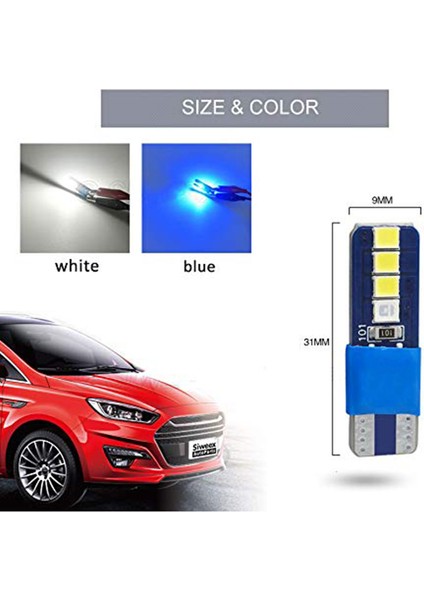 Otomatik Kama Işığı Için 6'lı Paket Canbus W5W T10 8 Smd 2835 LED (Yurt Dışından) fiyatları