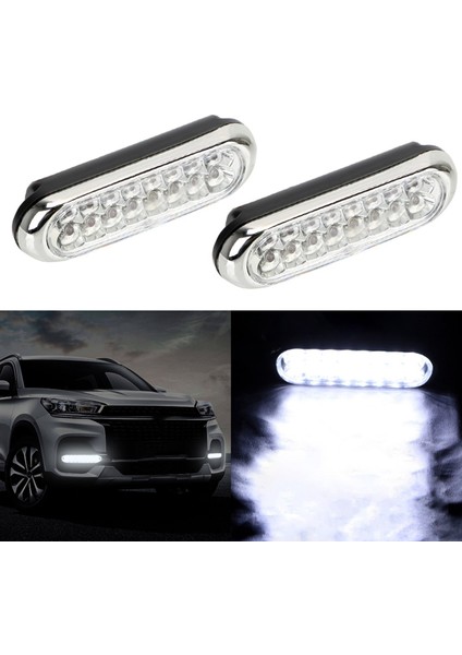2pcs araba ışığı 16led gündüz koşu lambası beyaz ışık drl gündüz koşu lambası evrensel (Yurt Dışından) indirimleri