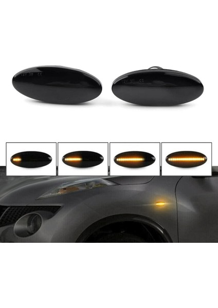 Nissan Qashqai Dualis Için LED Çamurluk Yan Işaretleyici Dönüş Sinyali Işıkları (Yurt Dışından) fiyatları