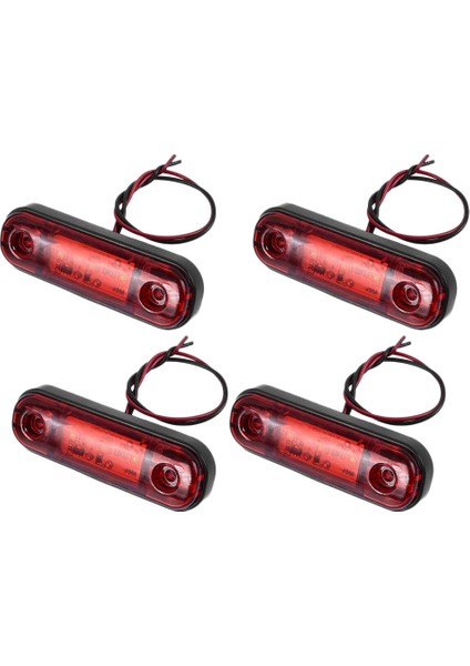 4x Kırmızı 3 LED 3.4 Inç Yan Işaret Işığı Lambası Kamyon Römork Kuyruk Işığı (Yurt Dışından)