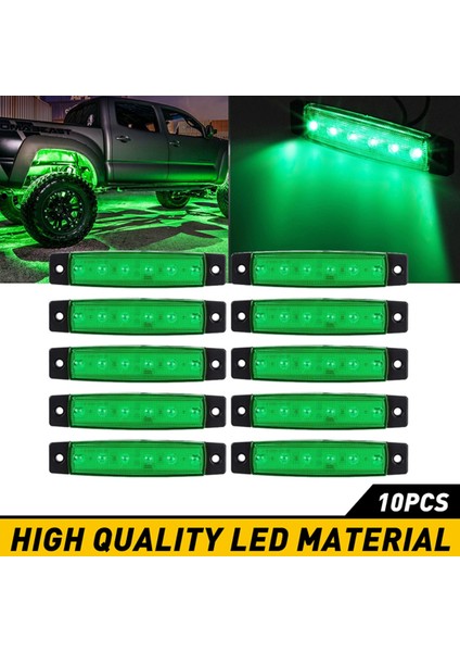 Jeep Offroad Kamyon Için Yeşil LED Gövde Altı Tekerlek Işığı (10 Paket) (Yurt Dışından)