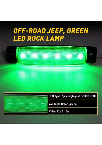 Jeep Offroad Kamyon Için Yeşil LED Gövde Altı Tekerlek Işığı (10 Paket) (Yurt Dışından)