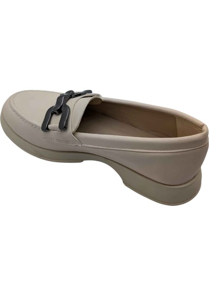 Miraviva Kadın Suni Deri Loafer Ayakkabı - Miraviva - Krem - 40 fırsatları