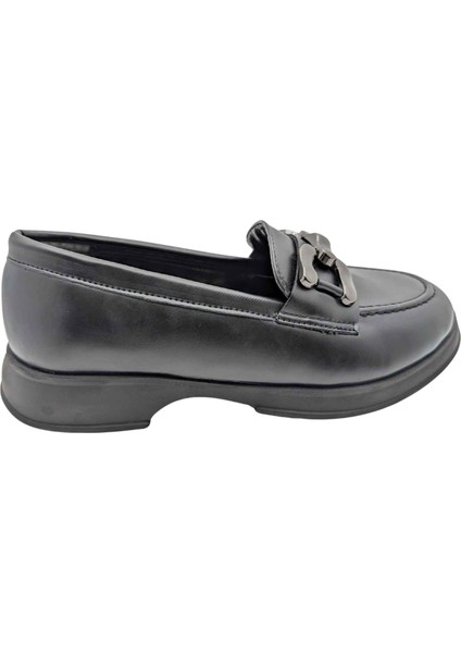 Miraviva Kadın Suni Deri Loafer Ayakkabı - Miraviva - Siyah - 40