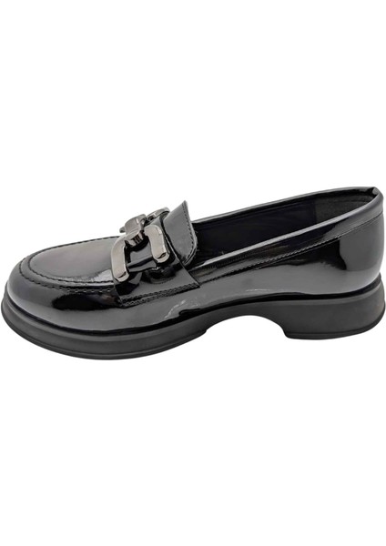 Miraviva Kadın Suni Deri Loafer Ayakkabı - Miraviva - Siyah-Rugan - 36 fiyatları