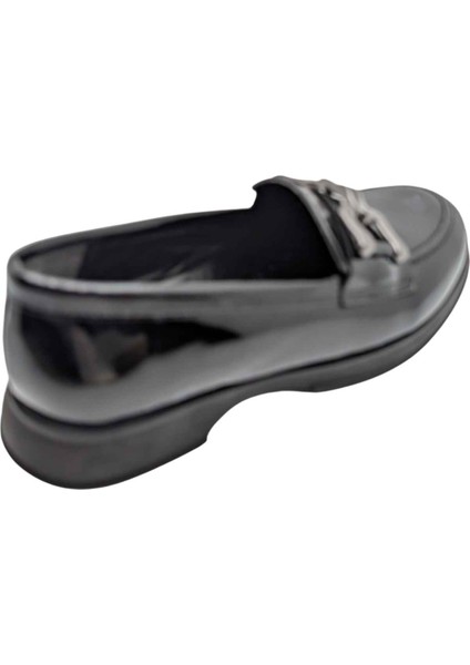 Miraviva Kadın Suni Deri Loafer Ayakkabı - Miraviva - Siyah-Rugan - 36 fırsatları