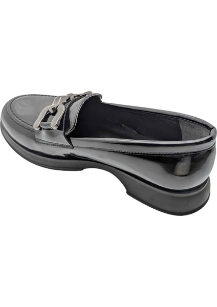 Miraviva Kadın Suni Deri Loafer Ayakkabı - Miraviva - Siyah-Rugan - 36 indirimleri