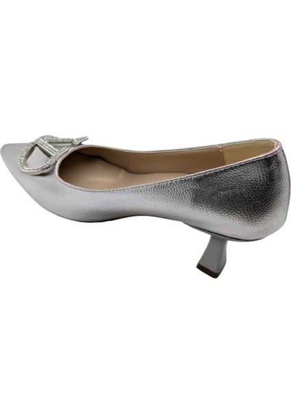 Serenova Kadın Suni Deri Stiletto Ayakkabı - Serenova - Gümüş - 40 fırsatları