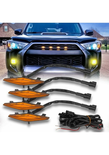 14-19 Toyota 4runner Trd Pro Için 4 Adet Amber LED Ön Izgara Işıkları (Yurt Dışından)