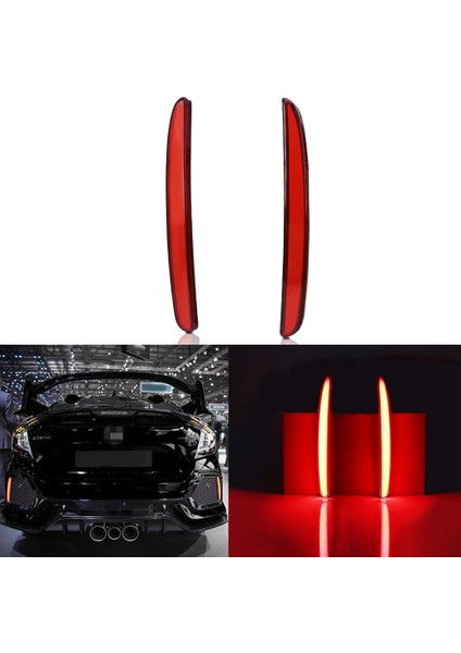 Honda Civic Type R 2016-2018 Için Araba LED Arka Tampon Sis Fren Lambası (Yurt Dışından) fırsatları