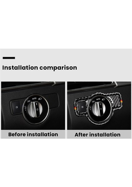 Mercedes Benz C Için Karbon Fiber Far Anahtarı Etiket Trim Çerçevesi (Yurt Dışından)