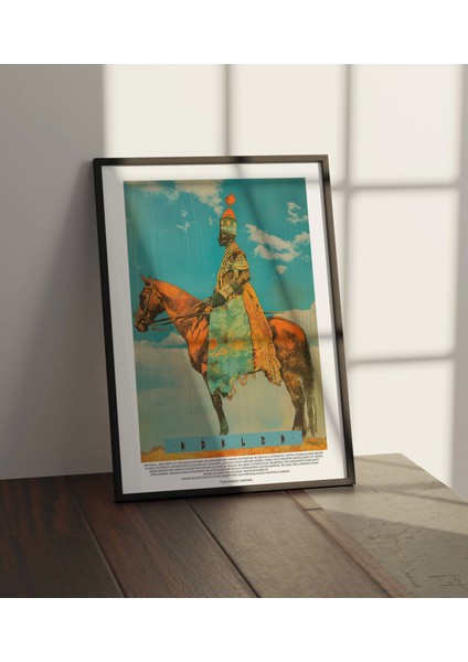 At Üstünde Asker Orta Çağ Tablo, Ev Dekor Poster