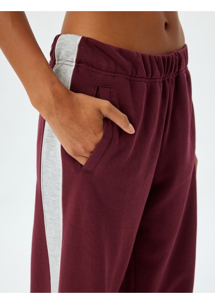 Bol Paça Eşofman Altı Beli Lastikli Şerit Detaylı Cepli Rahat Kalıp Şardonlu indirimleri