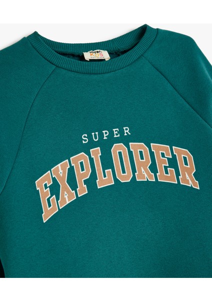 Sweatshirt Uzun Kollu Bisiklet Yaka Slogan Baskı Detaylı modelleri