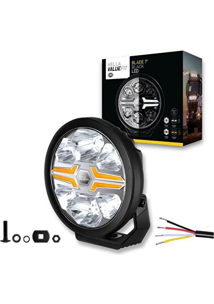 12V-24V Led Lamba Off-Road Yuvarlak 3000 Sarı-Beyaz (198.5 Mm)