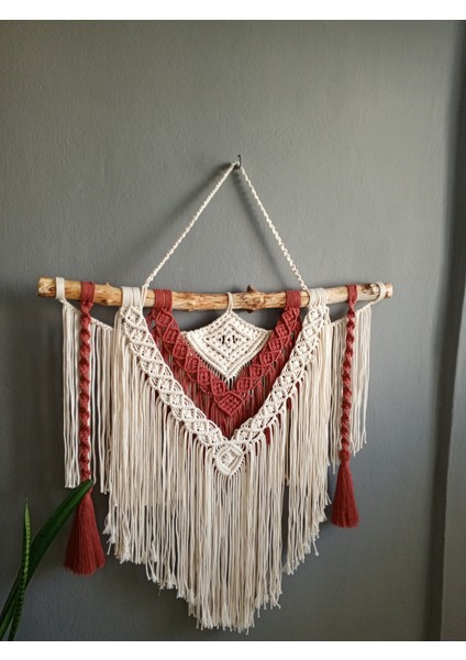 Makrome Duvar Süsü Püsküllü