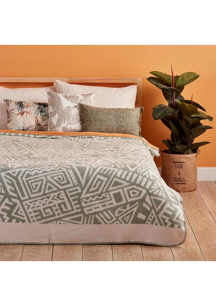 Rebel Pamuklu Çift Kişilik Battaniye Mint (180x220 cm)